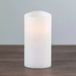 Rustic White LED Pillar Candle, 3x6 in.