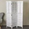 Rustic White Shutter Trifold Room Divider