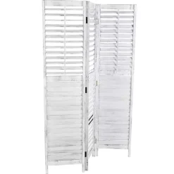 Rustic White Shutter Trifold Room Divider