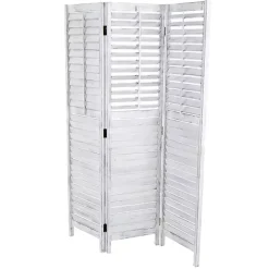 Rustic White Shutter Trifold Room Divider
