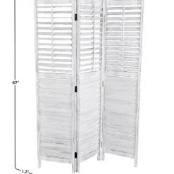 Rustic White Shutter Trifold Room Divider