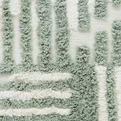 Sage Green Geometric Shag Throw Pillow