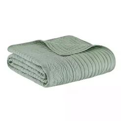 Sage Oversized Quilted Scalloped Edge Throw
