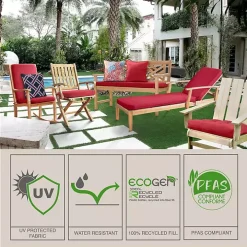 Sage Textured Jute Trim Outdoor Pillow