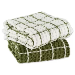 Sage Windowpane Oversized Dish Towels, Set of 2