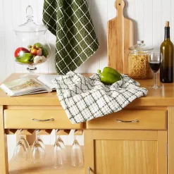 Sage Windowpane Oversized Dish Towels, Set of 2