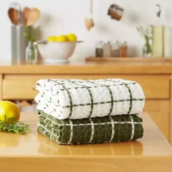 Sage Windowpane Oversized Dish Towels, Set of 2