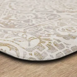 Sandy Beige Damask Nouveau Kitchen Mat