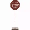 Santa Stop Here Metal Outdoor Sign