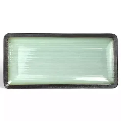 Seafoam and Onyx Rectangular Serving Platter