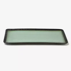 Seafoam and Onyx Rectangular Serving Platter