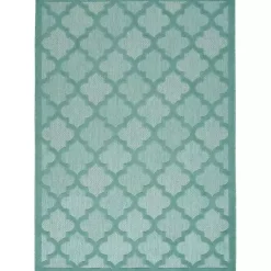 Seaglass Trellis Outdoor Area Rug, 5x7