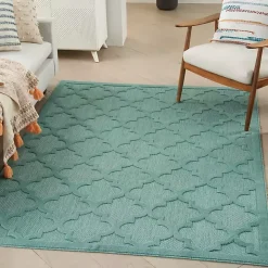 Seaglass Trellis Outdoor Area Rug, 5x7