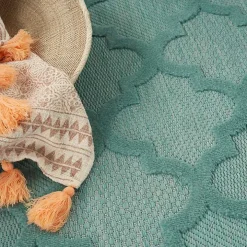 Seaglass Trellis Outdoor Area Rug, 5x7