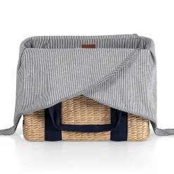 Seagrass Navy Tie Top Picnic Basket