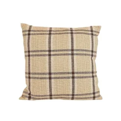 Sepia Woven Plaid Throw Pillow