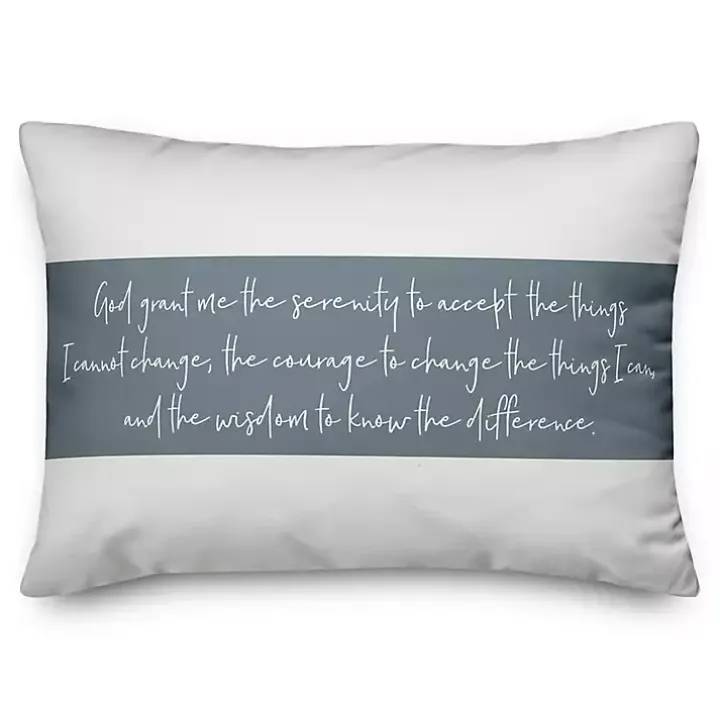 Serenity Prayer Striped Pillow