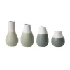 Shades of Green Two-Toned Mini Vases, Set of 4