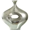 Silver Abstract Contemporary Vase, 16 in.