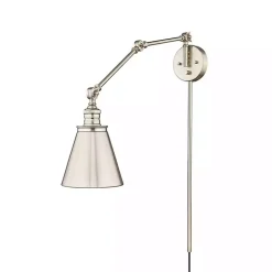 Silver Adjustable Swing Arm Wall Sconce