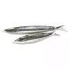Silver Aluminum Metallic Fish Trays, Set of 2