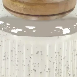 Silver Glass Jars with Wooden Lids, Set of 3