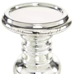 Silver Glass Ornate 2-pc. Pillar Candle Holder Set