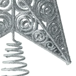 Silver Glitter Classic Star Tree Topper