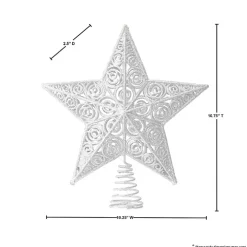 Silver Glitter Classic Star Tree Topper