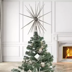 Silver Glitter Starburst Tree Topper