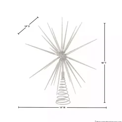 Silver Glitter Starburst Tree Topper