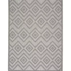 Silver Gray Diamond Indoor/Outdoor Area Rug, 4x6
