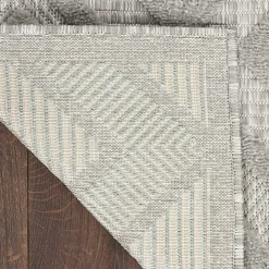 Silver Gray Diamond Indoor/Outdoor Area Rug, 4x6