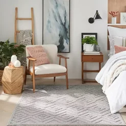 Silver Gray Diamond Indoor/Outdoor Area Rug, 4x6