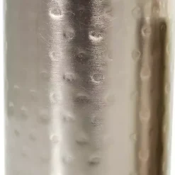 Silver Hammered Metal Candle Holders, Set of 3