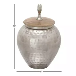 Silver Jar with Mango Wood Lid