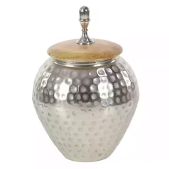Silver Jar with Mango Wood Lid