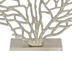 Silver Metallic Coastal Branch Statue