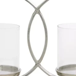 Silver Overlapping Halo Hurricane Candle Runner