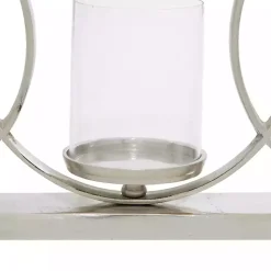 Silver Overlapping Halo Hurricane Candle Runner