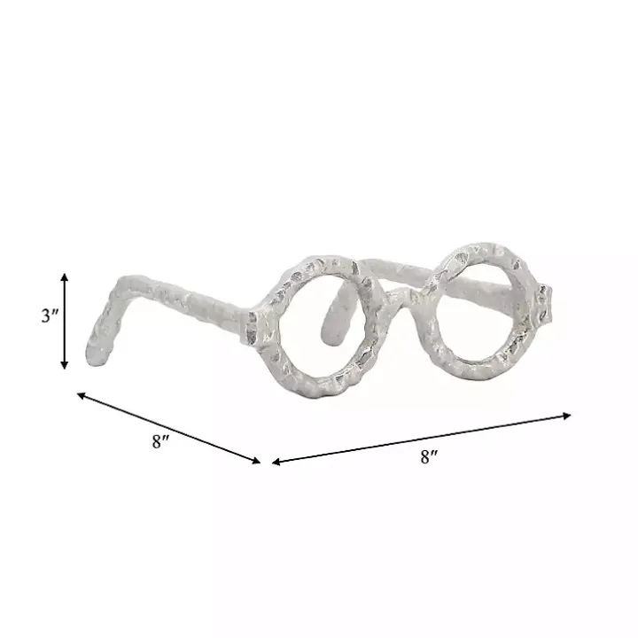 Silver Round Eye Glasses Sculpture