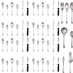 Silver Stainless Steel 55-pc. Flatware Set