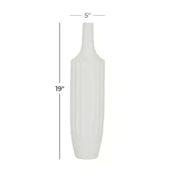 Slender Curtain Ribbed Vase, 19 in.