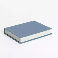 Small Light Blue Linen Book Box