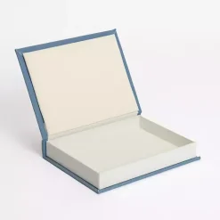 Small Light Blue Linen Book Box