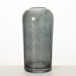 Smoked Gray Glass Vase, 10 in.
