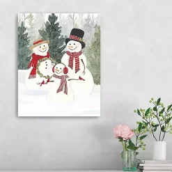 Snow Family in Forest Canvas Art Print