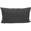 Solid Charcoal Textured Lumbar Pillow