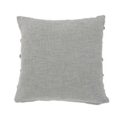 Solid Gray Tufted Accent Pillow