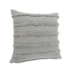 Solid Gray Tufted Accent Pillow